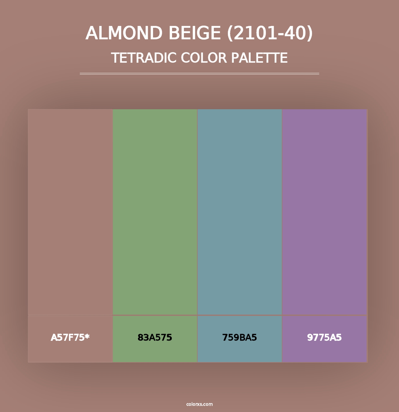 Almond Beige (2101-40) - Tetradic Color Palette