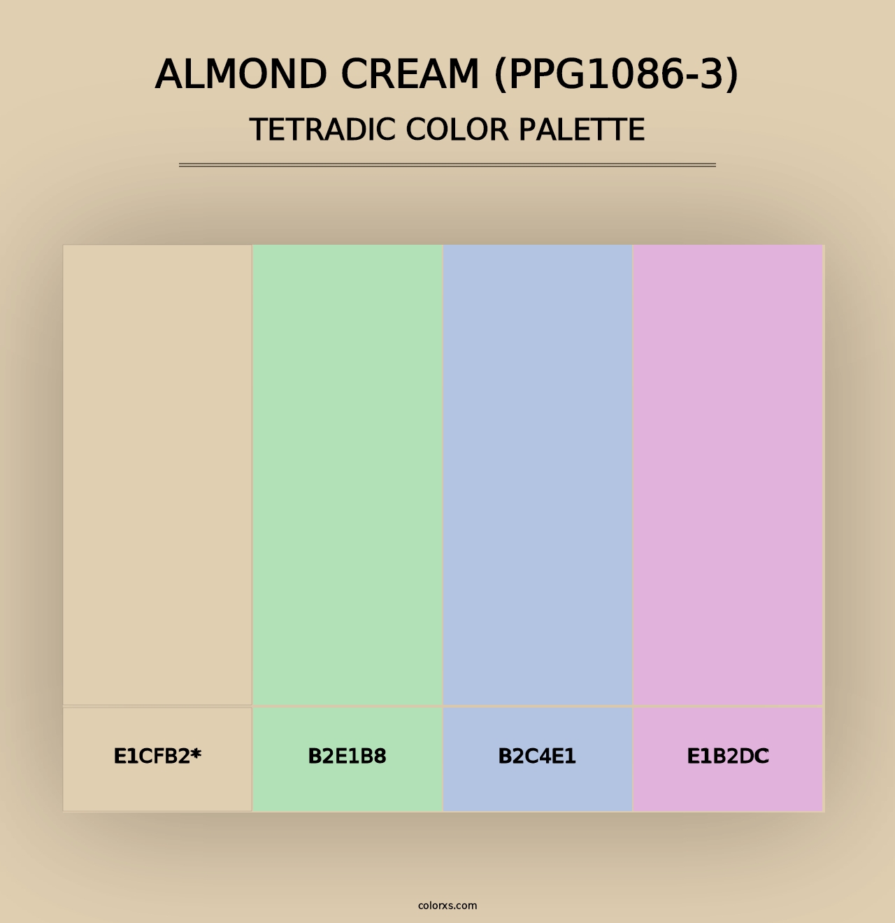 Almond Cream (PPG1086-3) - Tetradic Color Palette