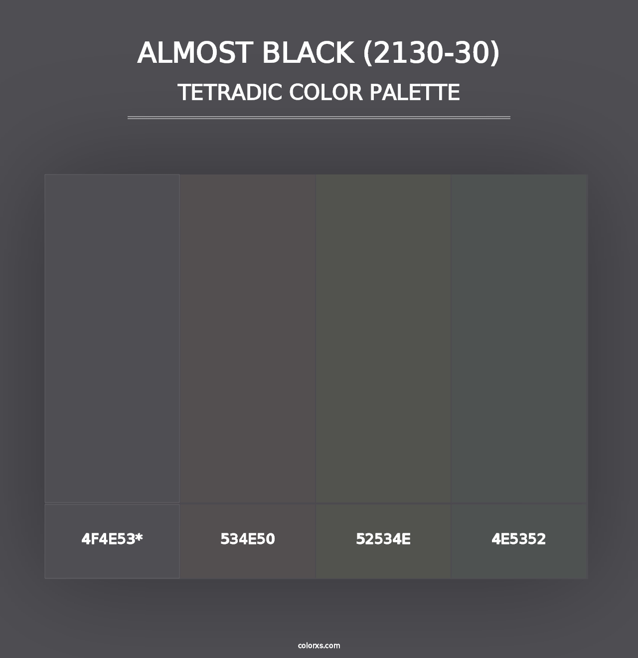 Almost Black (2130-30) - Tetradic Color Palette