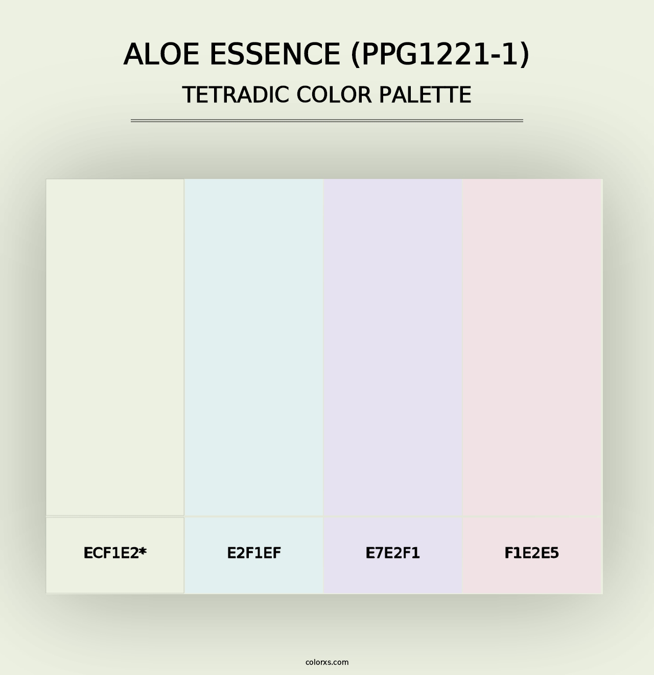 Aloe Essence (PPG1221-1) - Tetradic Color Palette