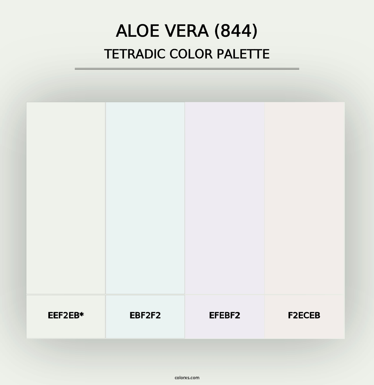 Aloe Vera (844) - Tetradic Color Palette