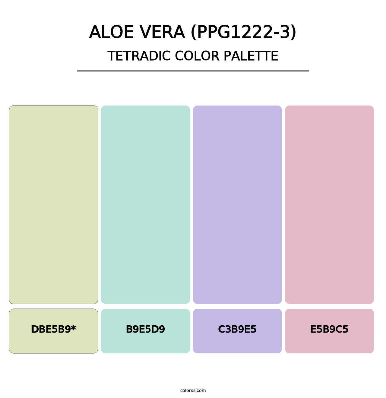 Aloe Vera (PPG1222-3) - Tetradic Color Palette