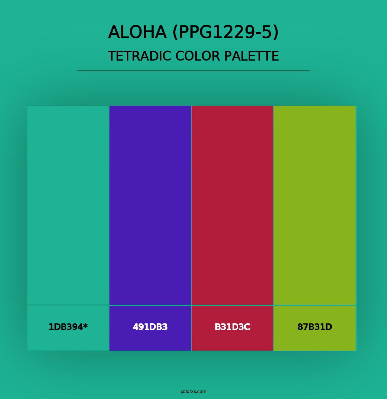 Aloha (PPG1229-5) - Tetradic Color Palette