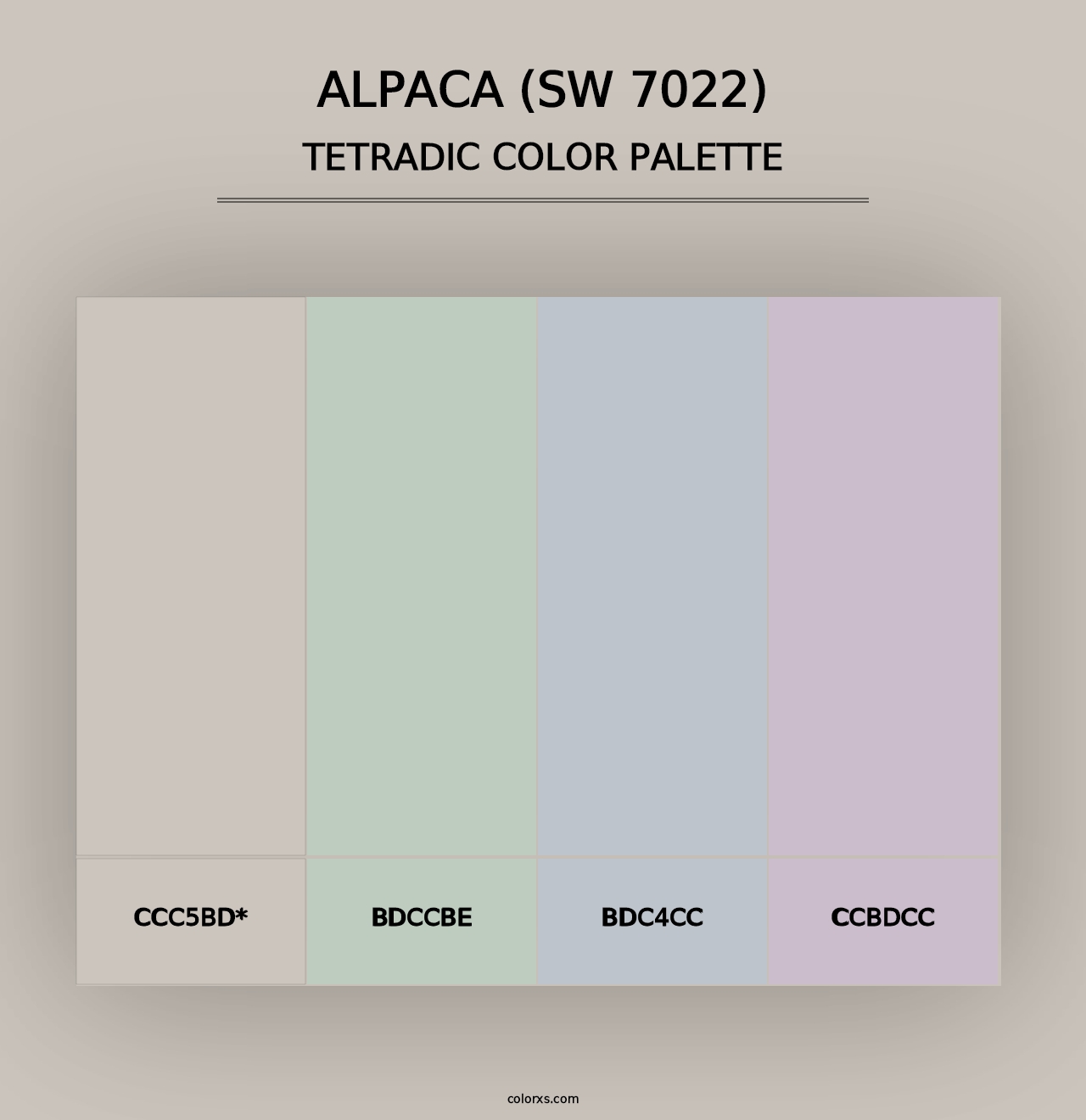 Alpaca (SW 7022) - Tetradic Color Palette