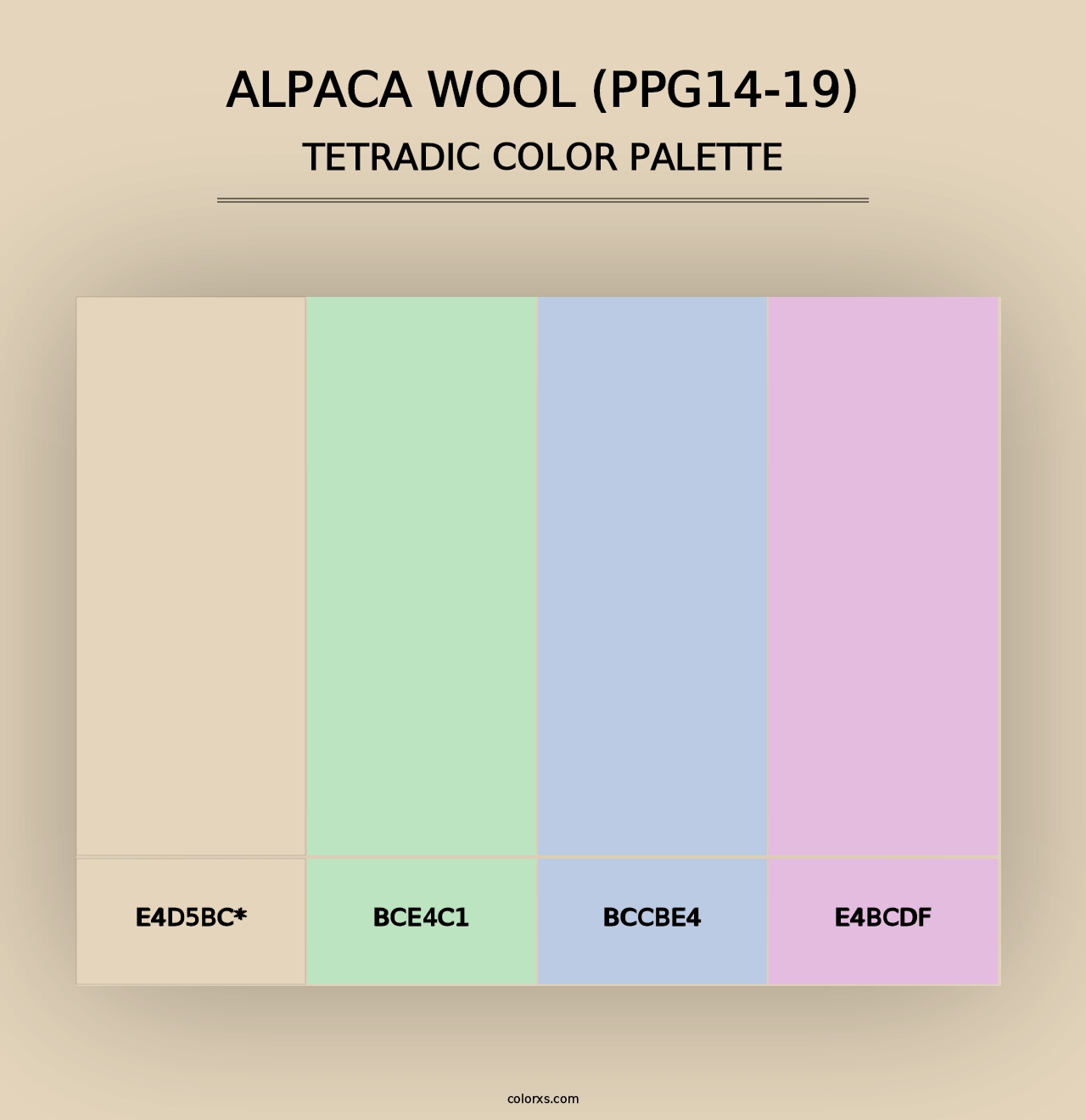 Alpaca Wool (PPG14-19) - Tetradic Color Palette