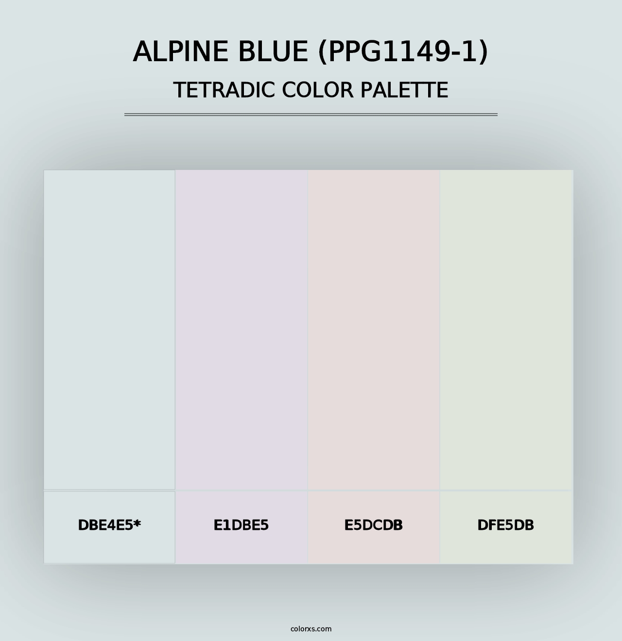 Alpine Blue (PPG1149-1) - Tetradic Color Palette