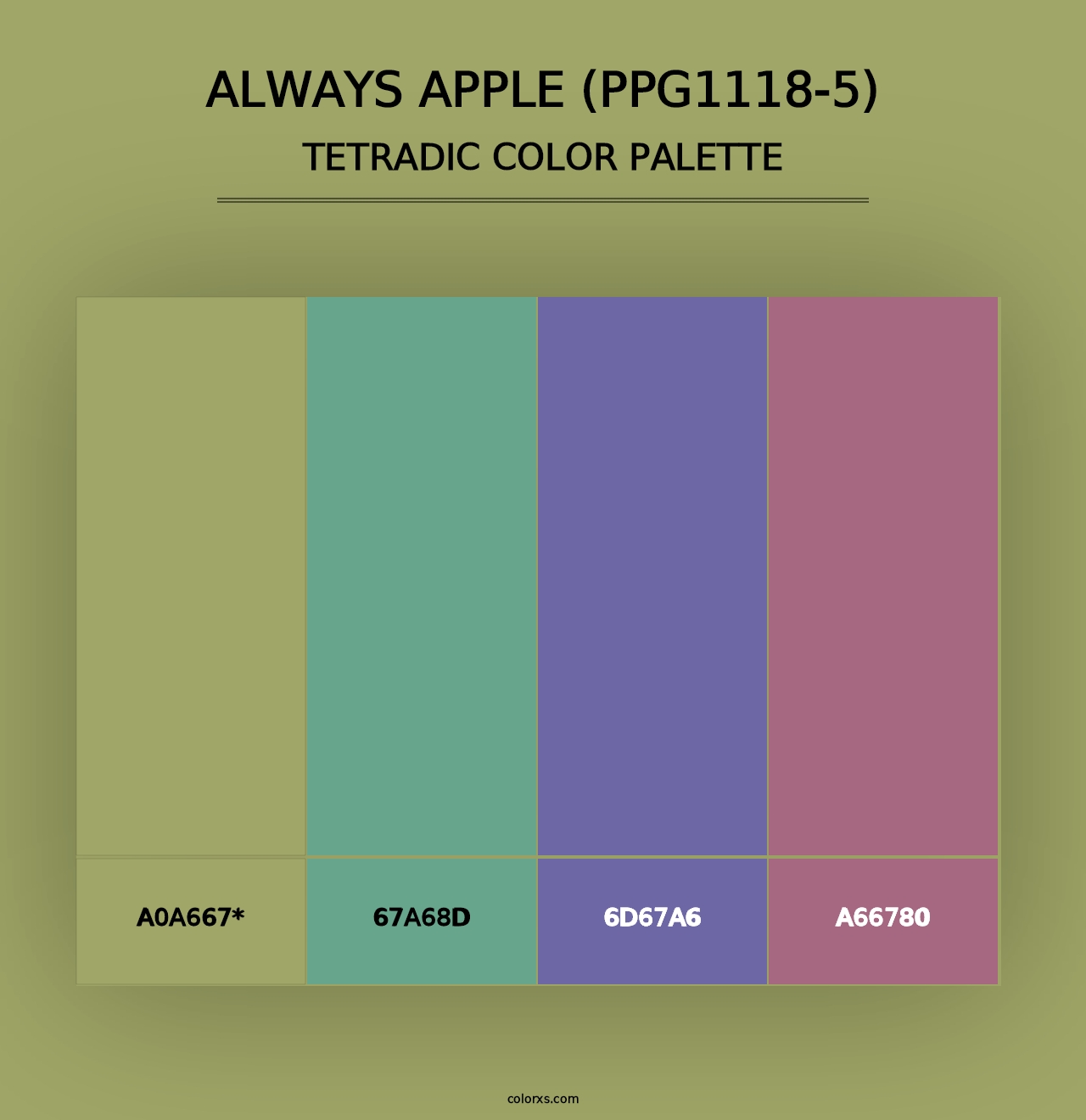 Always Apple (PPG1118-5) - Tetradic Color Palette