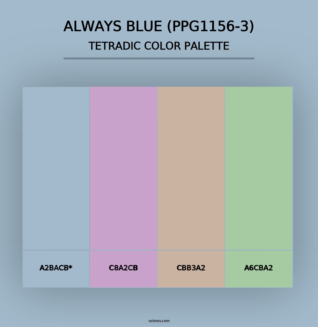 Always Blue (PPG1156-3) - Tetradic Color Palette