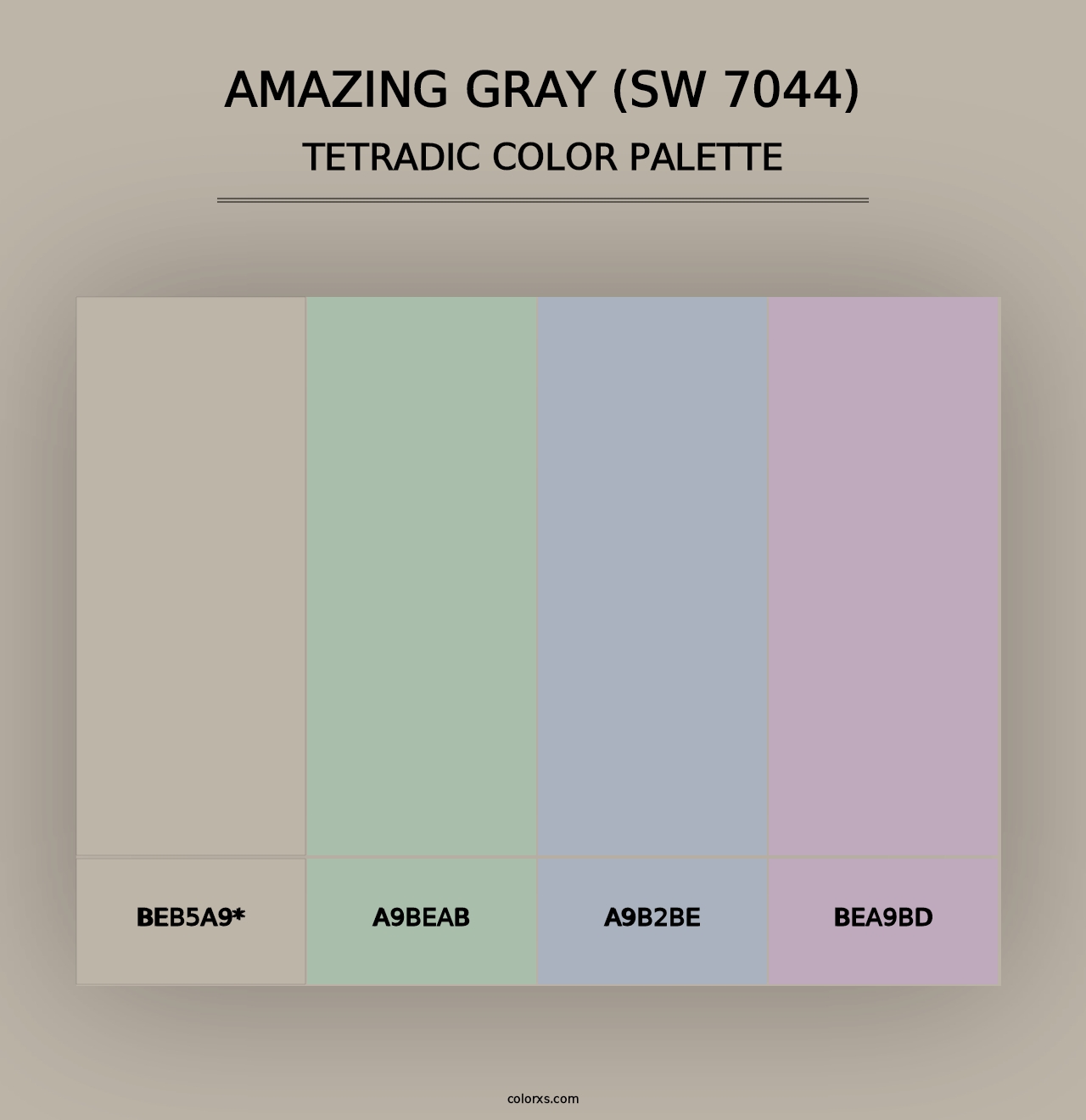 Amazing Gray (SW 7044) - Tetradic Color Palette