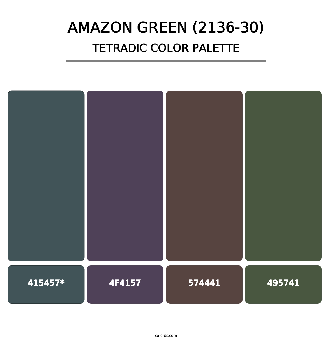 Amazon Green (2136-30) - Tetradic Color Palette