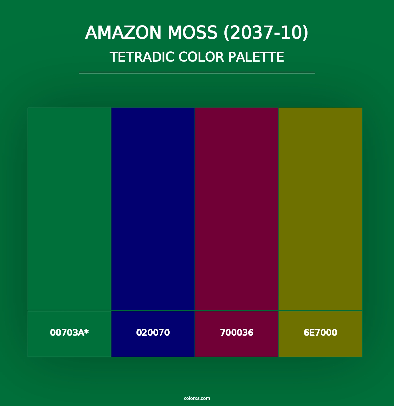 Amazon Moss (2037-10) - Tetradic Color Palette