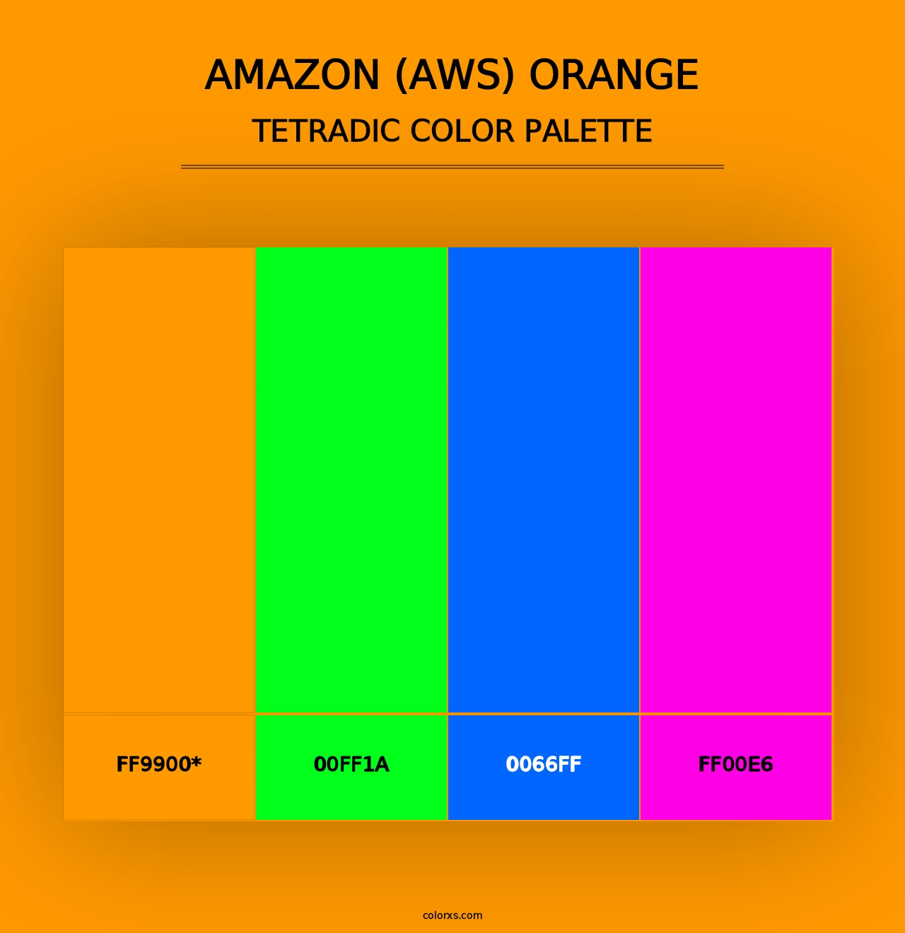 Amazon (AWS) Orange - Tetradic Color Palette