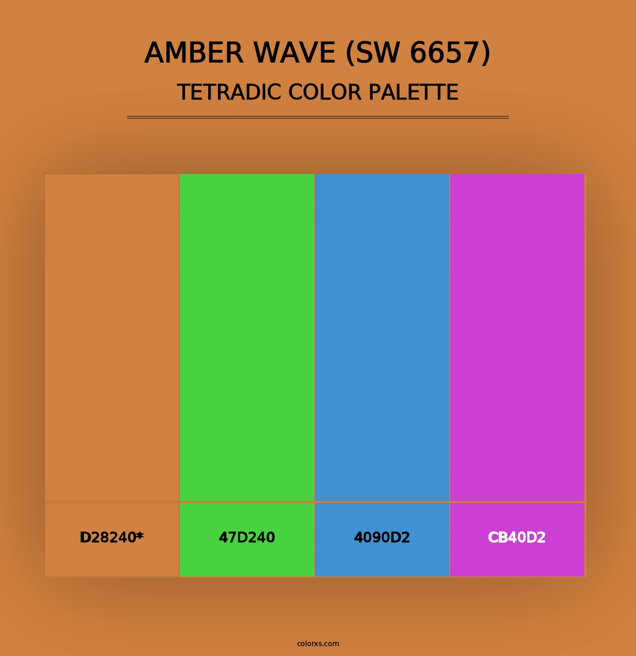 Amber Wave (SW 6657) - Tetradic Color Palette