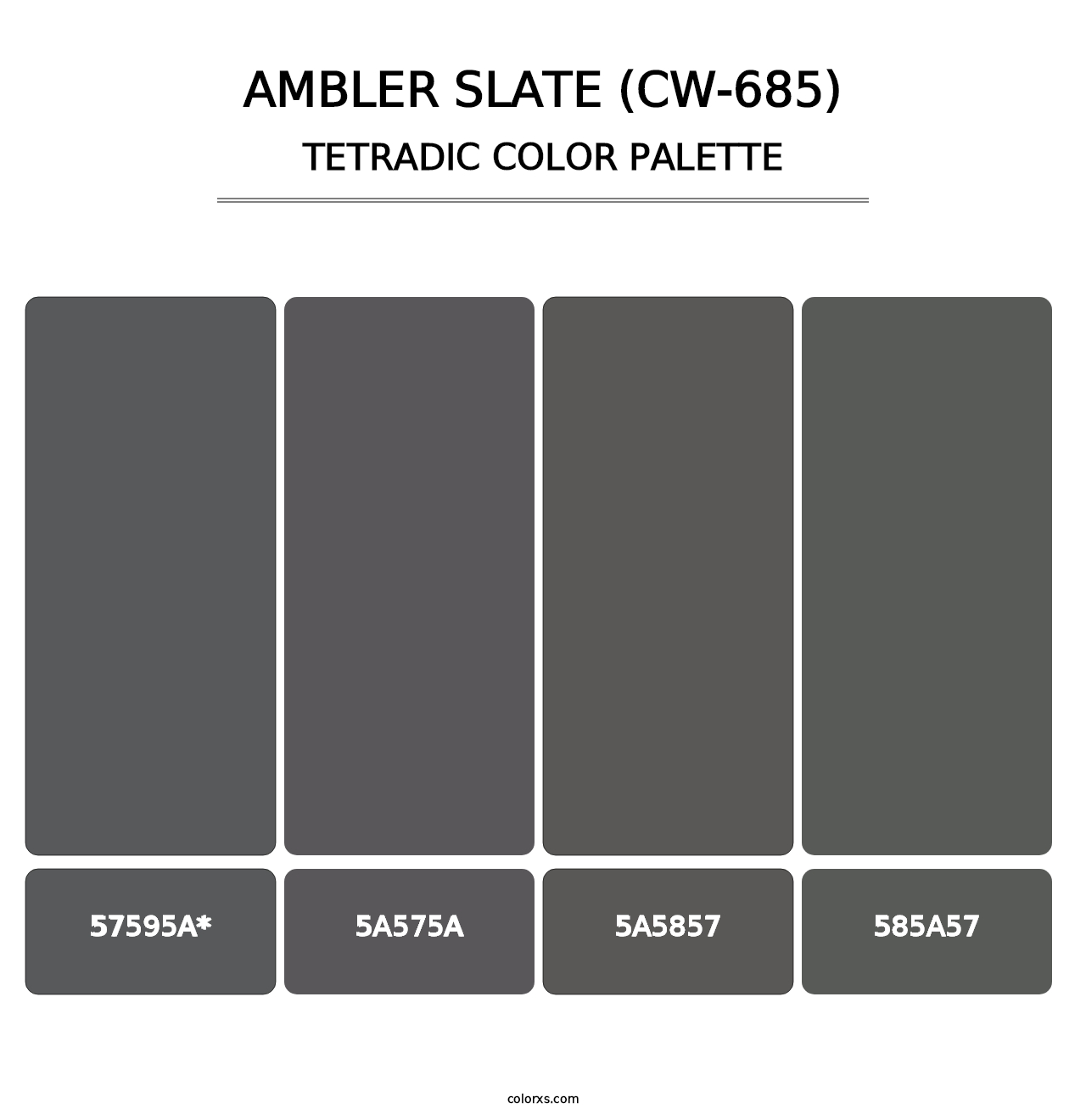 Ambler Slate (CW-685) - Tetradic Color Palette