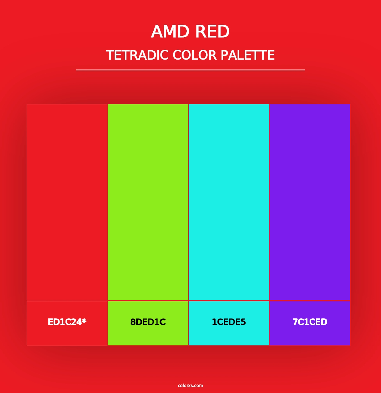 AMD Red - Tetradic Color Palette