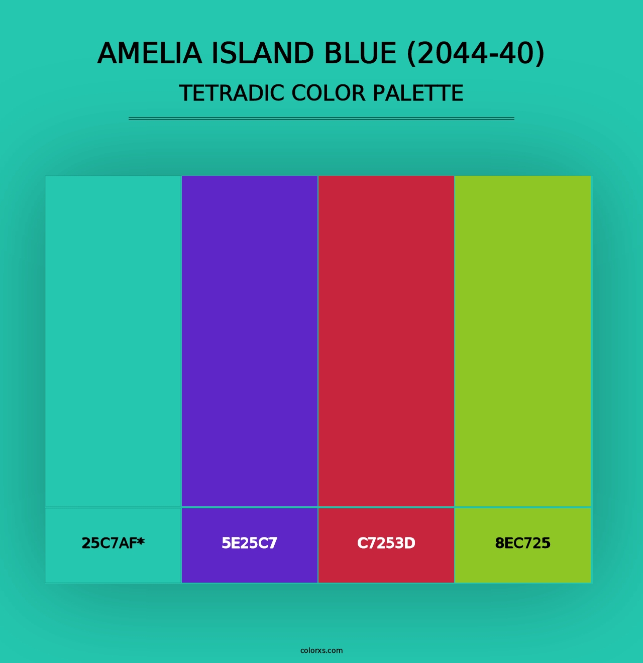 Amelia Island Blue (2044-40) - Tetradic Color Palette