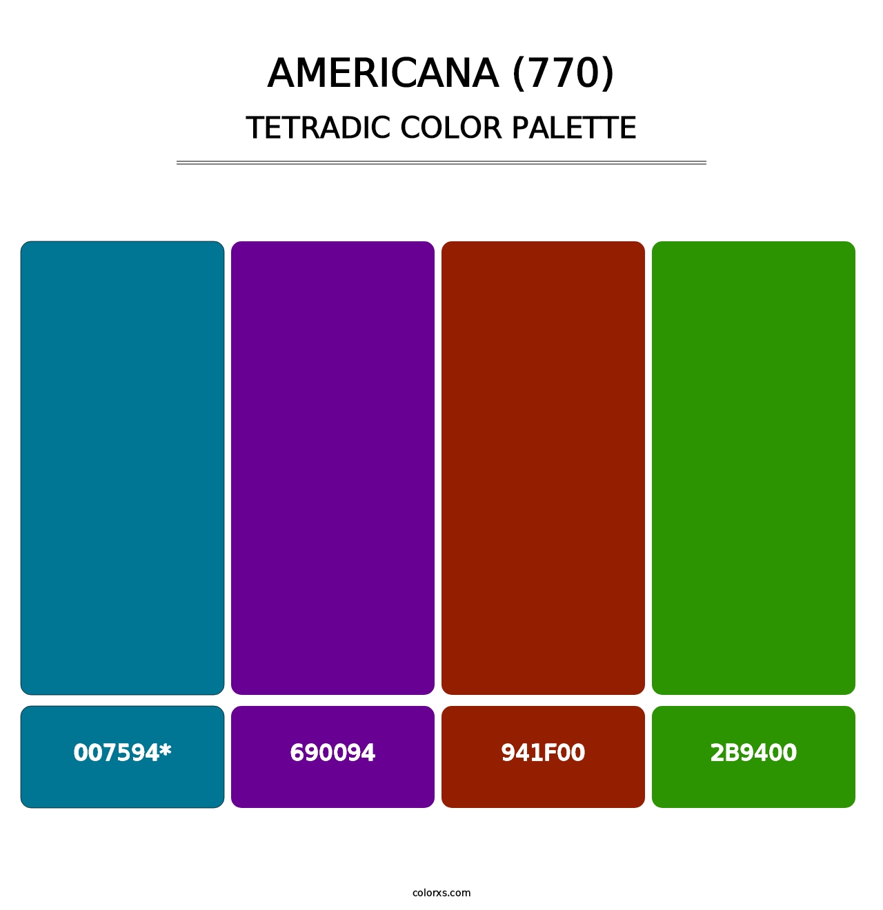 Americana (770) - Tetradic Color Palette