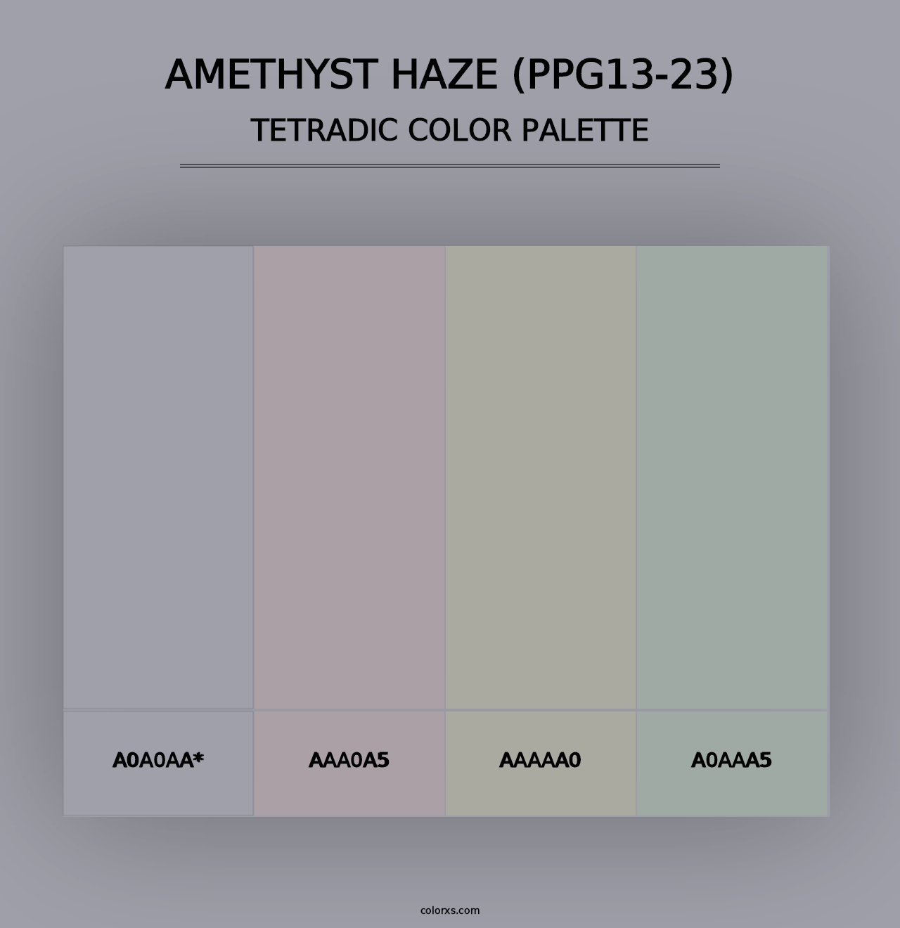 Amethyst Haze (PPG13-23) - Tetradic Color Palette