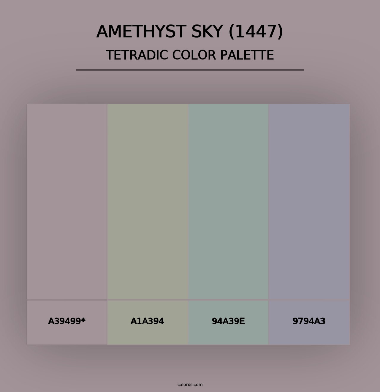 Amethyst Sky (1447) - Tetradic Color Palette