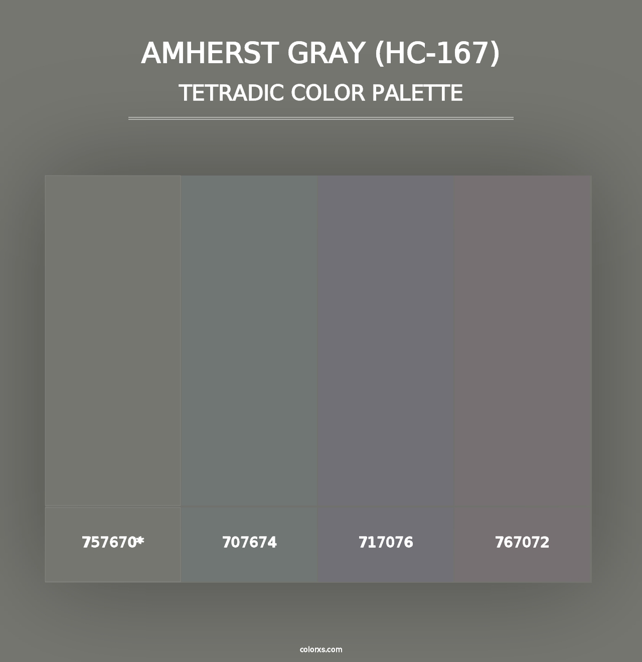 Amherst Gray (HC-167) - Tetradic Color Palette