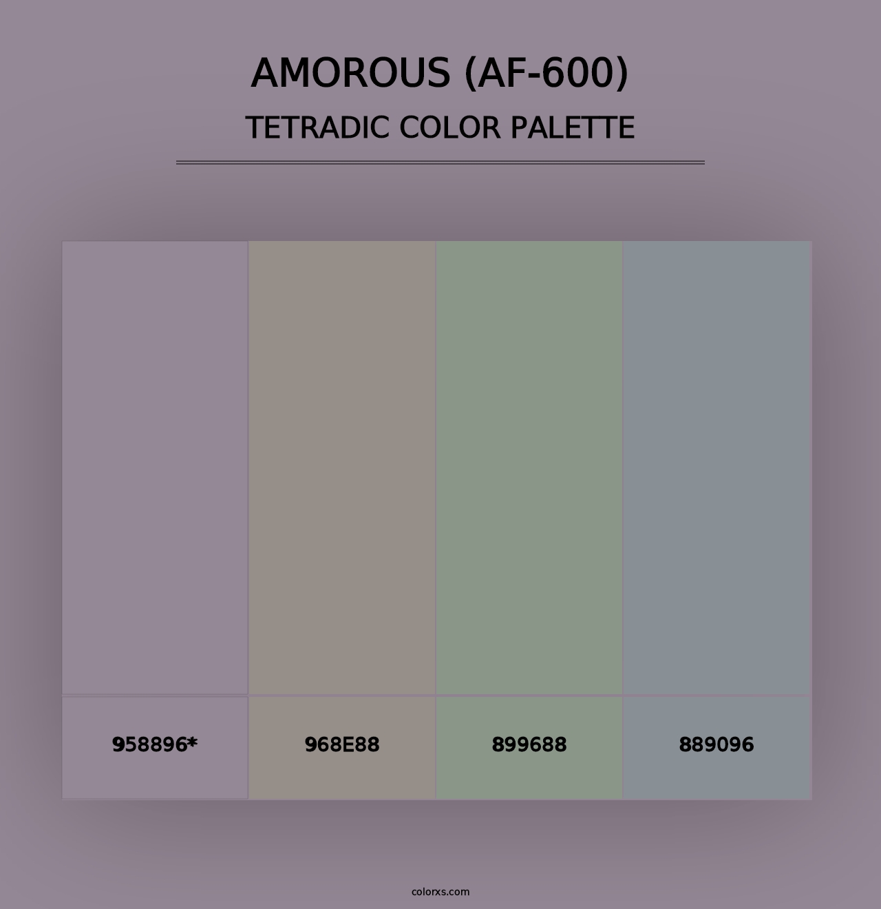 Amorous (AF-600) - Tetradic Color Palette