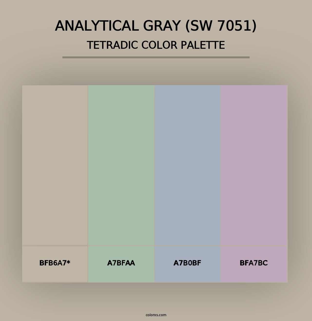 Analytical Gray (SW 7051) - Tetradic Color Palette