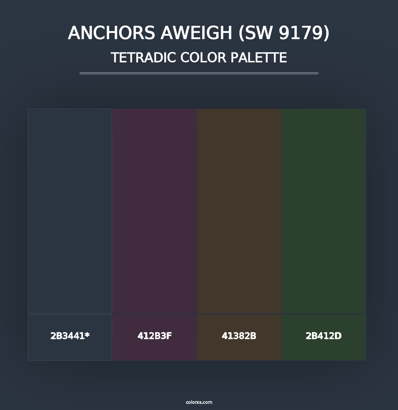 Anchors Aweigh (SW 9179) - Tetradic Color Palette