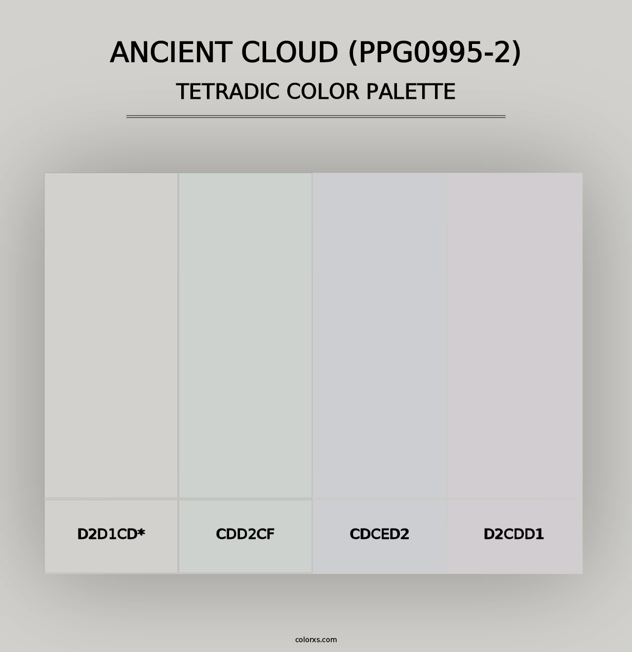 Ancient Cloud (PPG0995-2) - Tetradic Color Palette