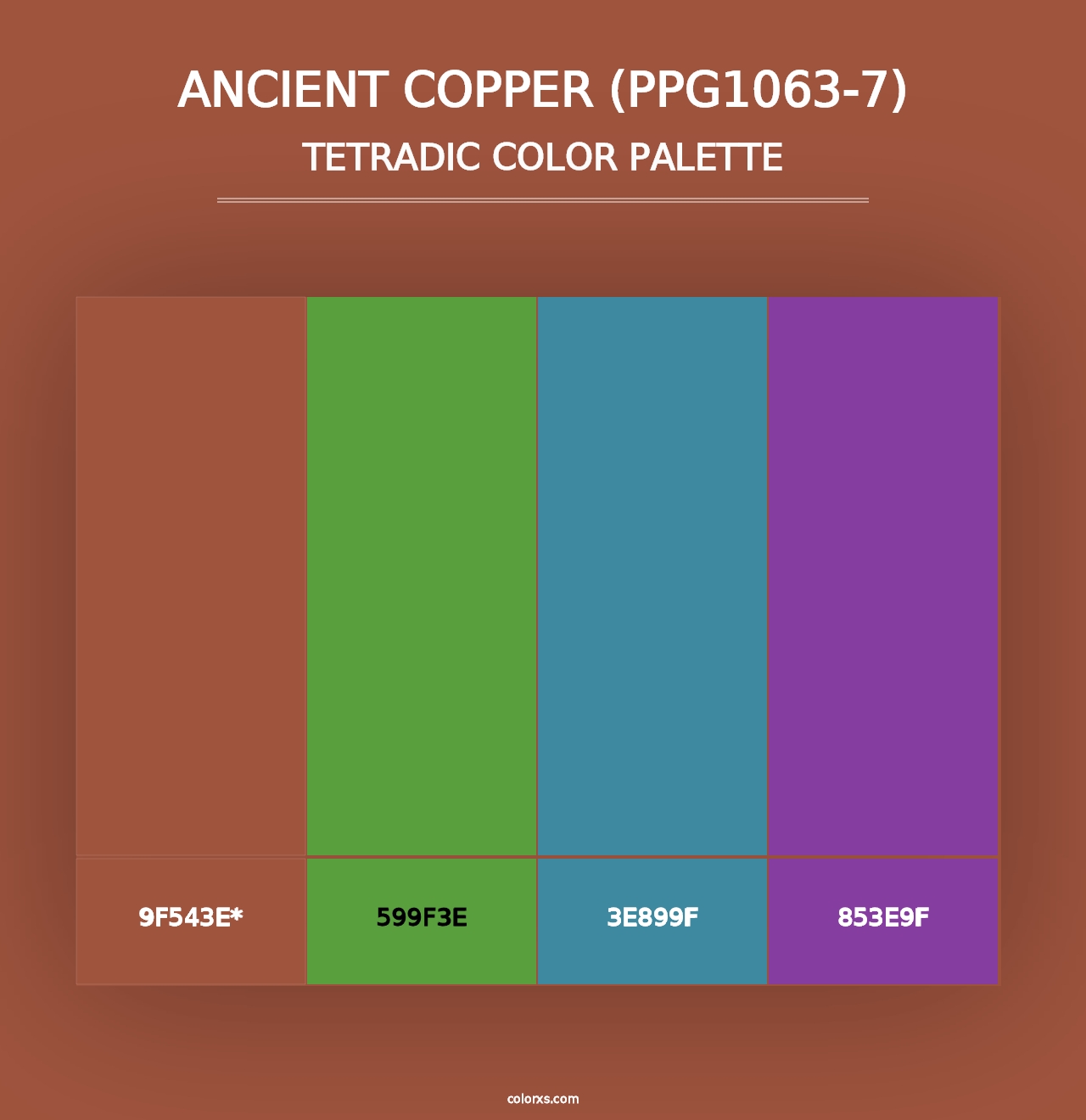 Ancient Copper (PPG1063-7) - Tetradic Color Palette