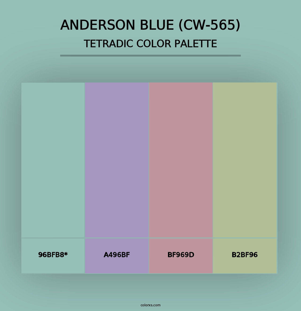 Anderson Blue (CW-565) - Tetradic Color Palette