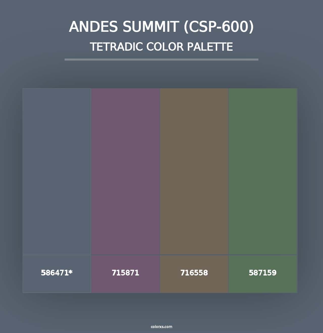 Andes Summit (CSP-600) - Tetradic Color Palette