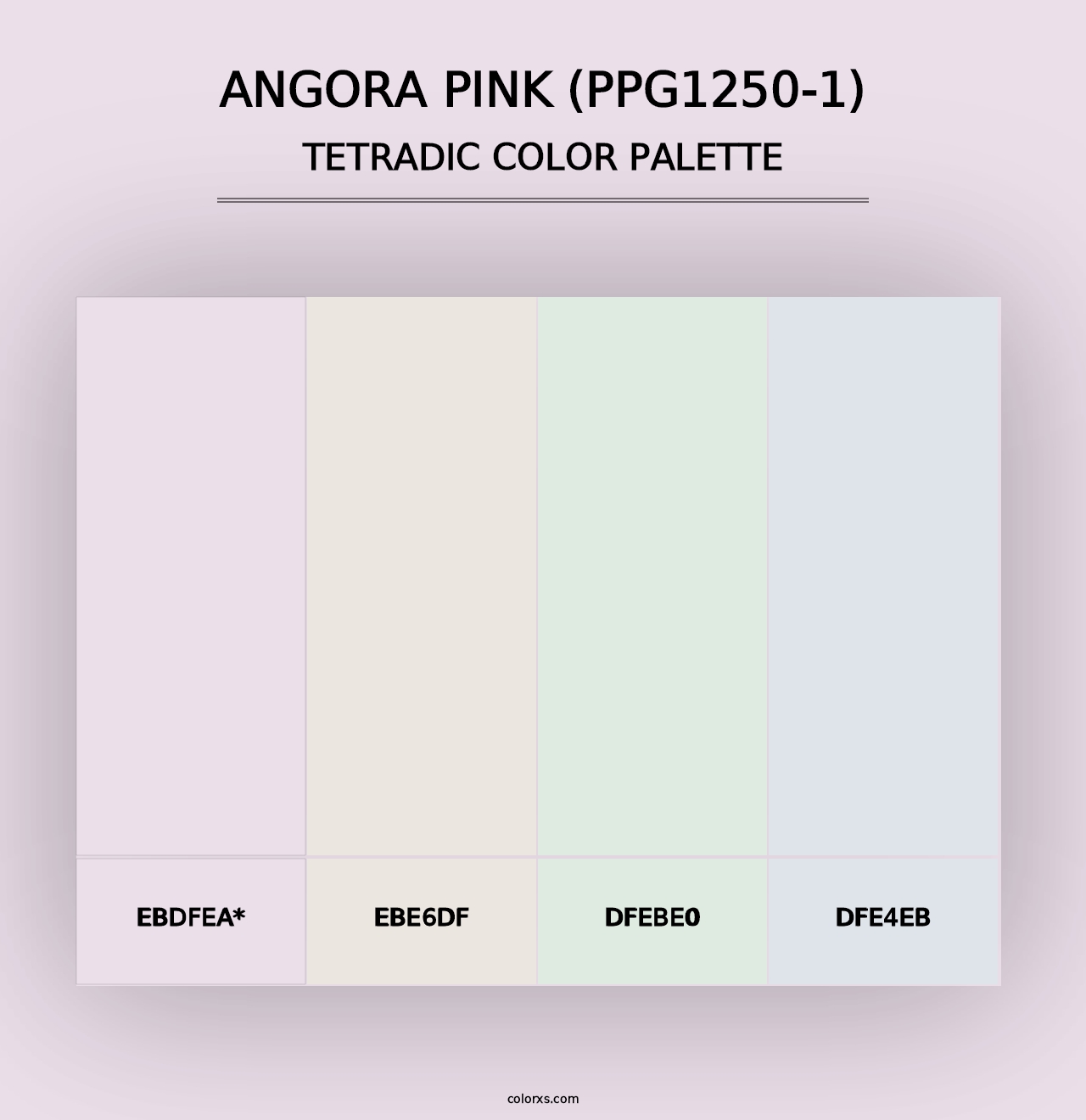 Angora Pink (PPG1250-1) - Tetradic Color Palette