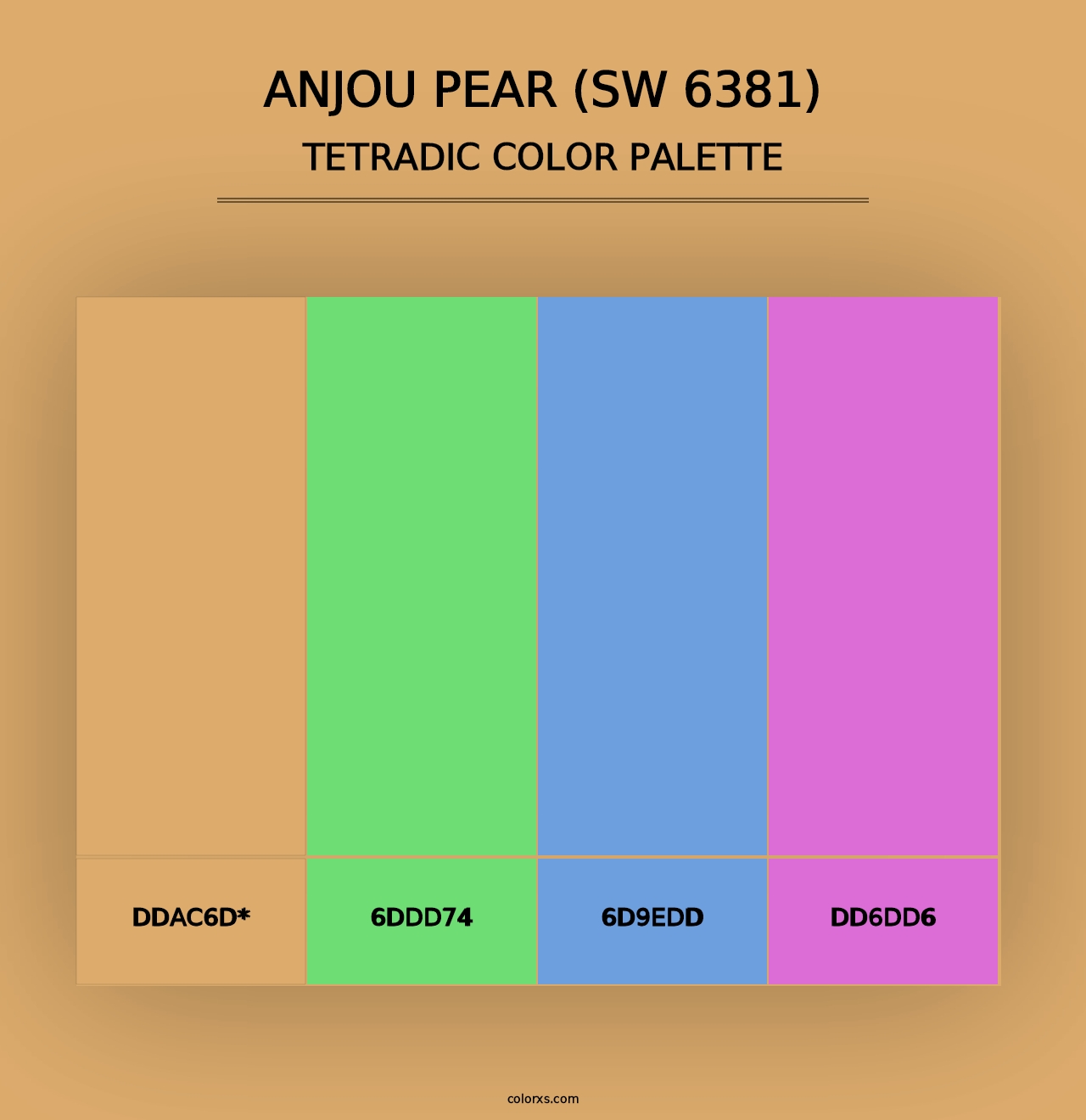 Anjou Pear (SW 6381) - Tetradic Color Palette