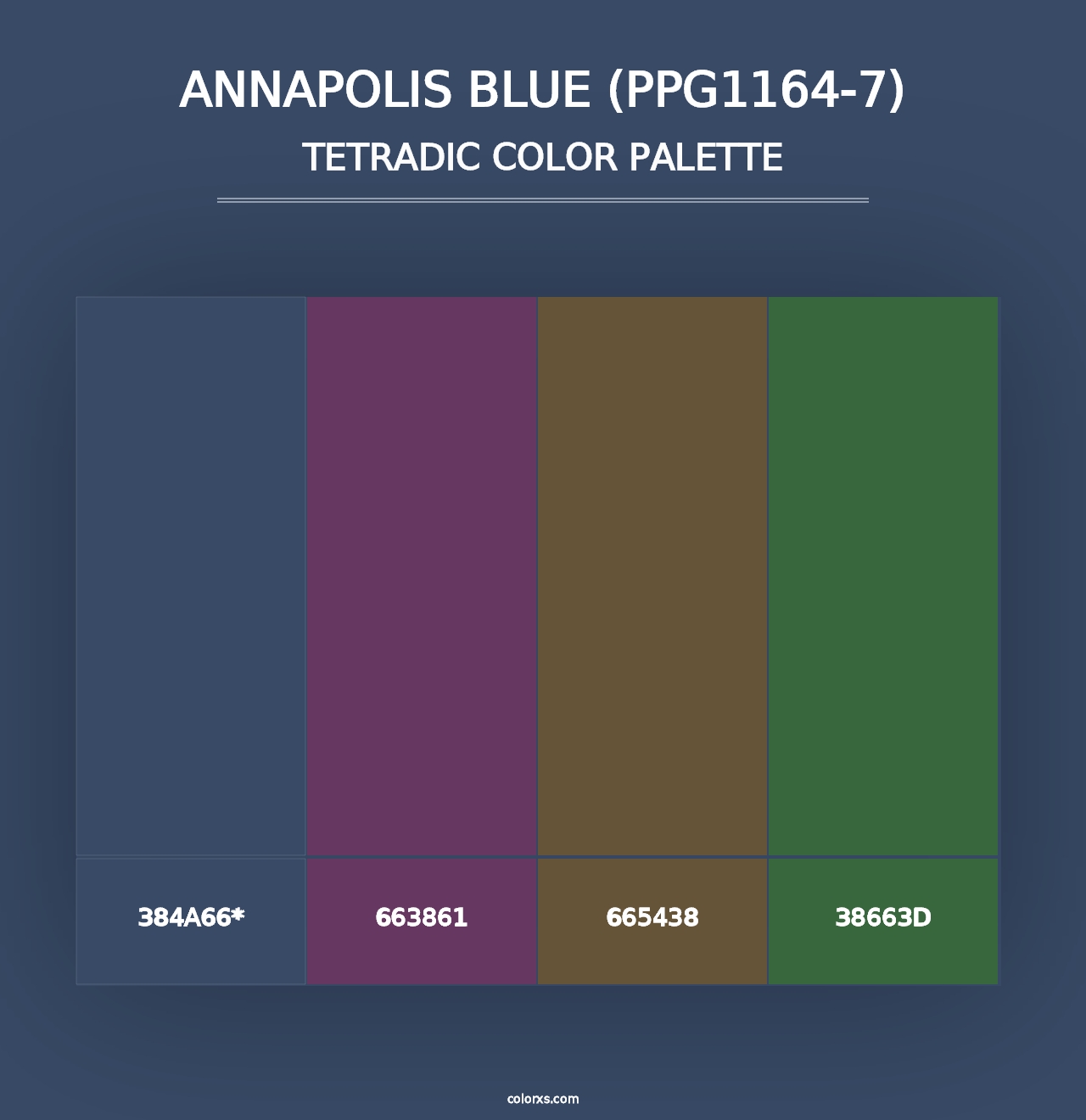 Annapolis Blue (PPG1164-7) - Tetradic Color Palette