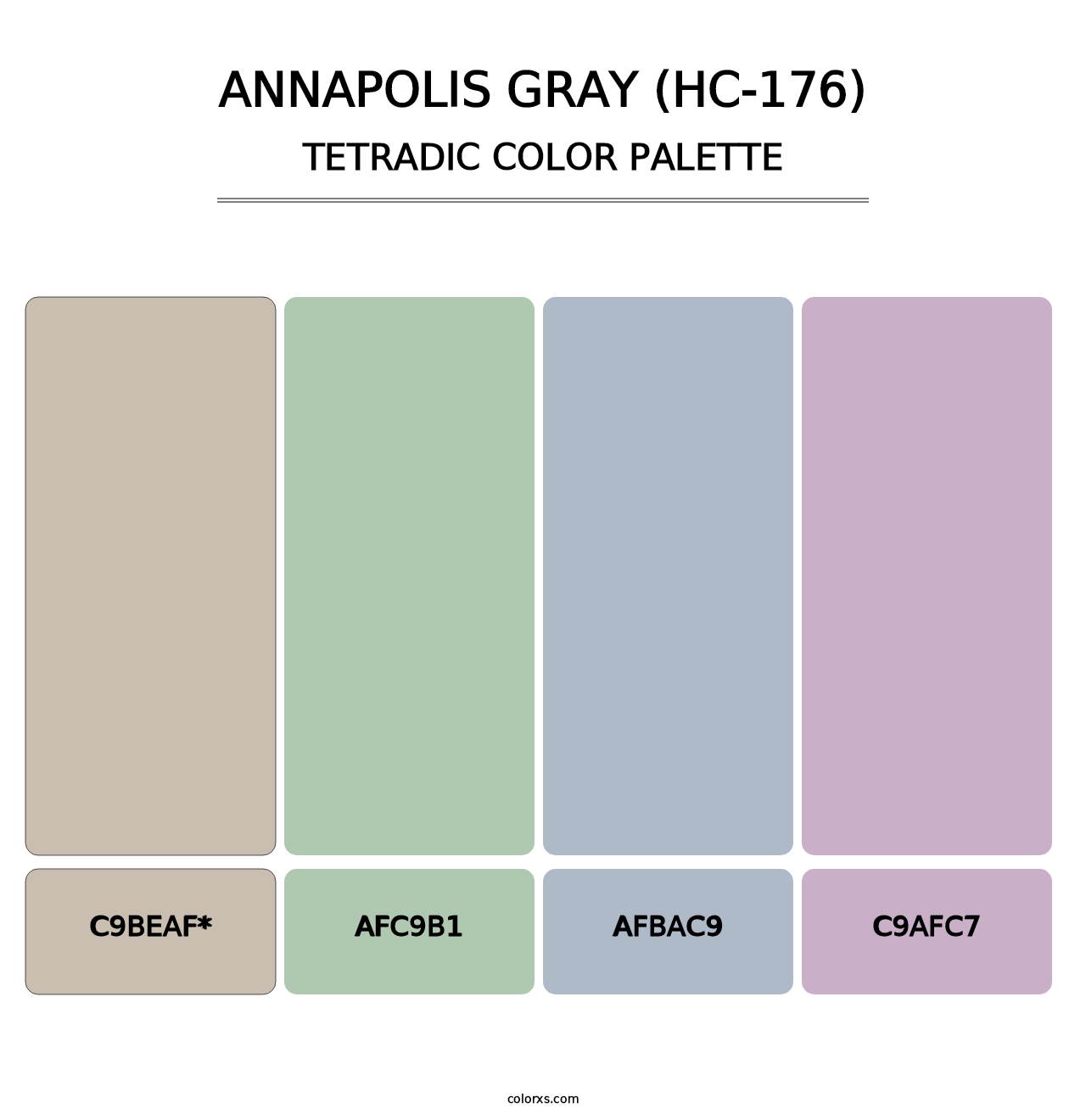 Annapolis Gray (HC-176) - Tetradic Color Palette