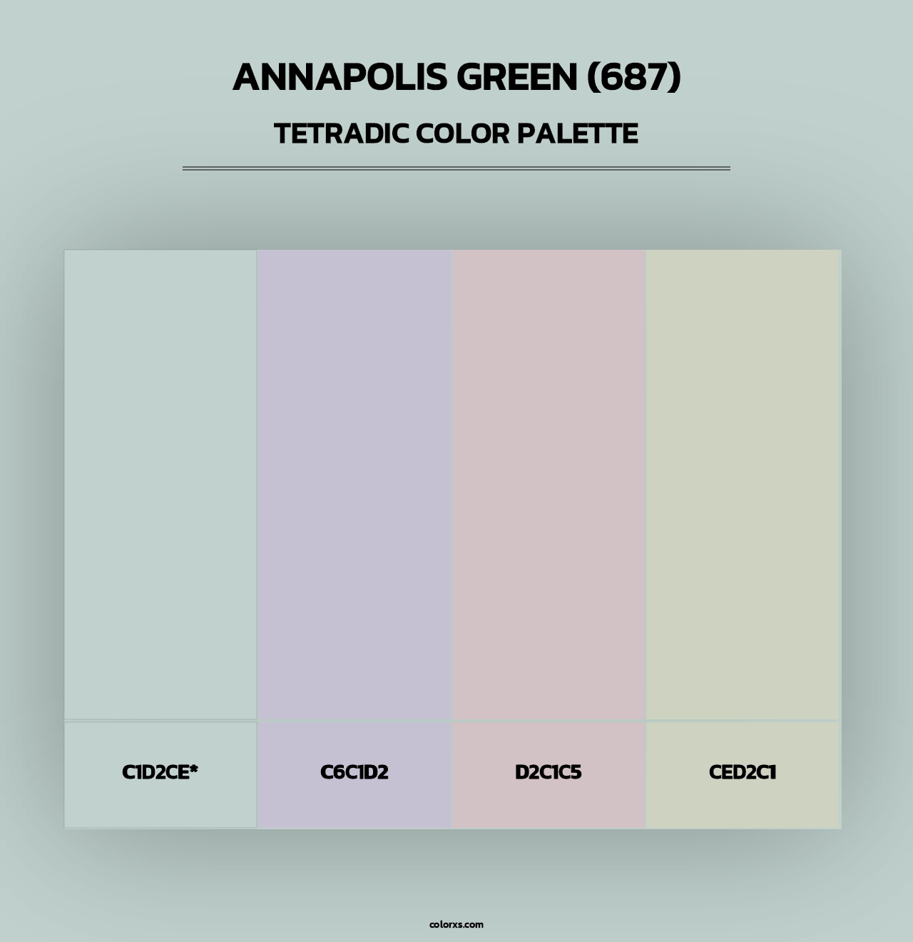 Annapolis Green (687) - Tetradic Color Palette