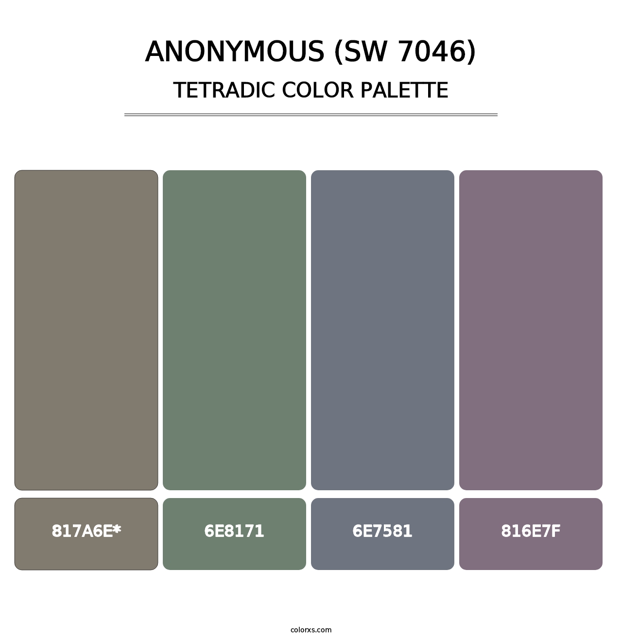 Anonymous (SW 7046) - Tetradic Color Palette