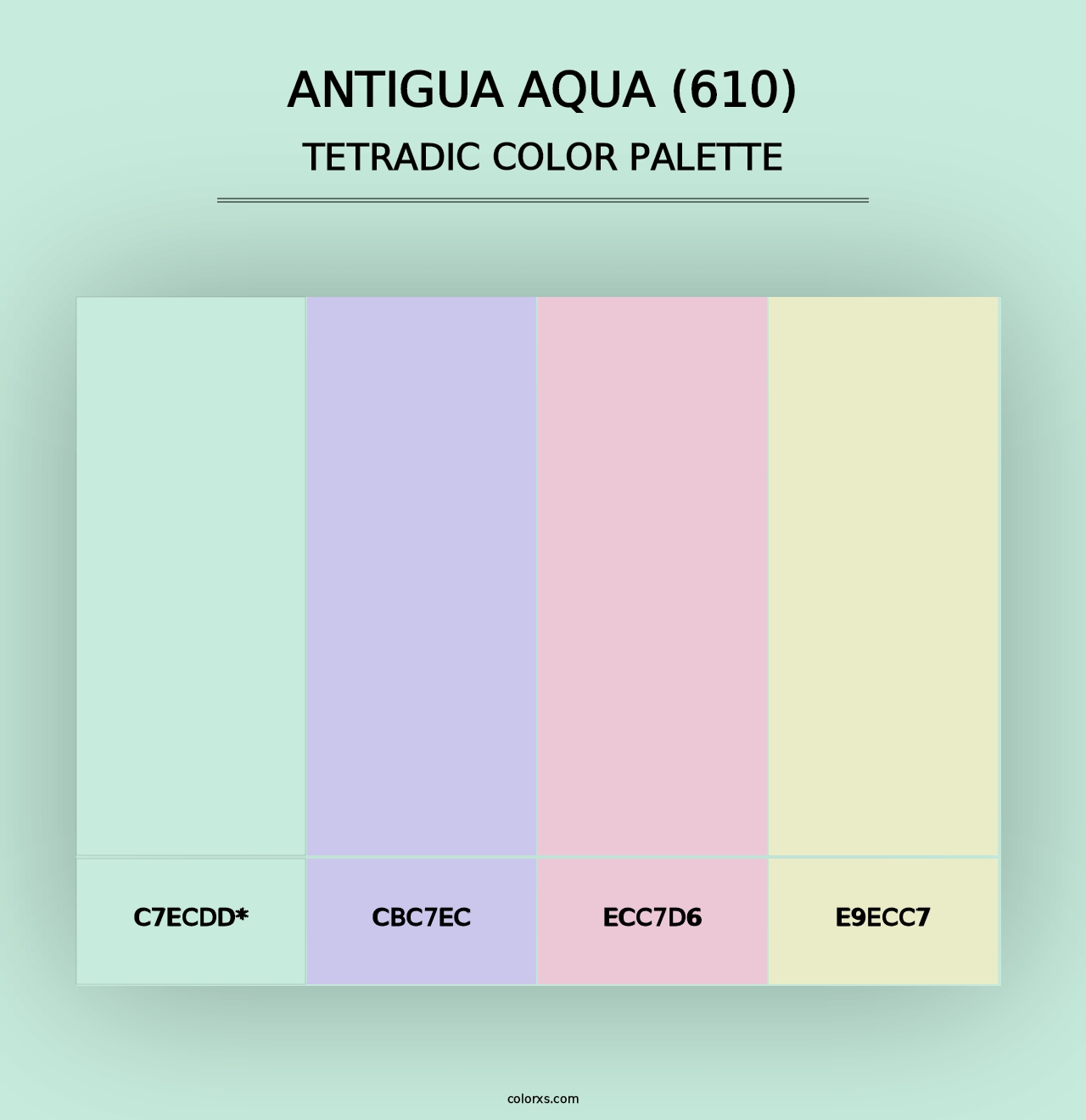 Antigua Aqua (610) - Tetradic Color Palette