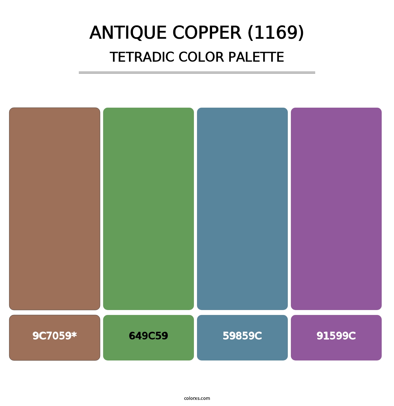 Antique Copper (1169) - Tetradic Color Palette