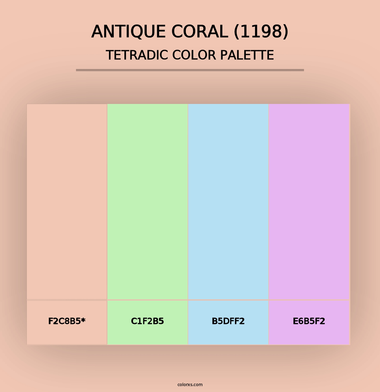 Antique Coral (1198) - Tetradic Color Palette