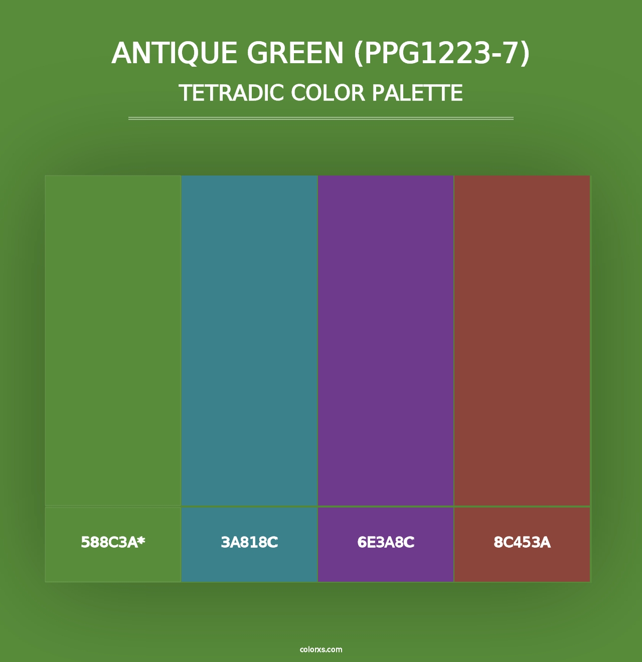 Antique Green (PPG1223-7) - Tetradic Color Palette