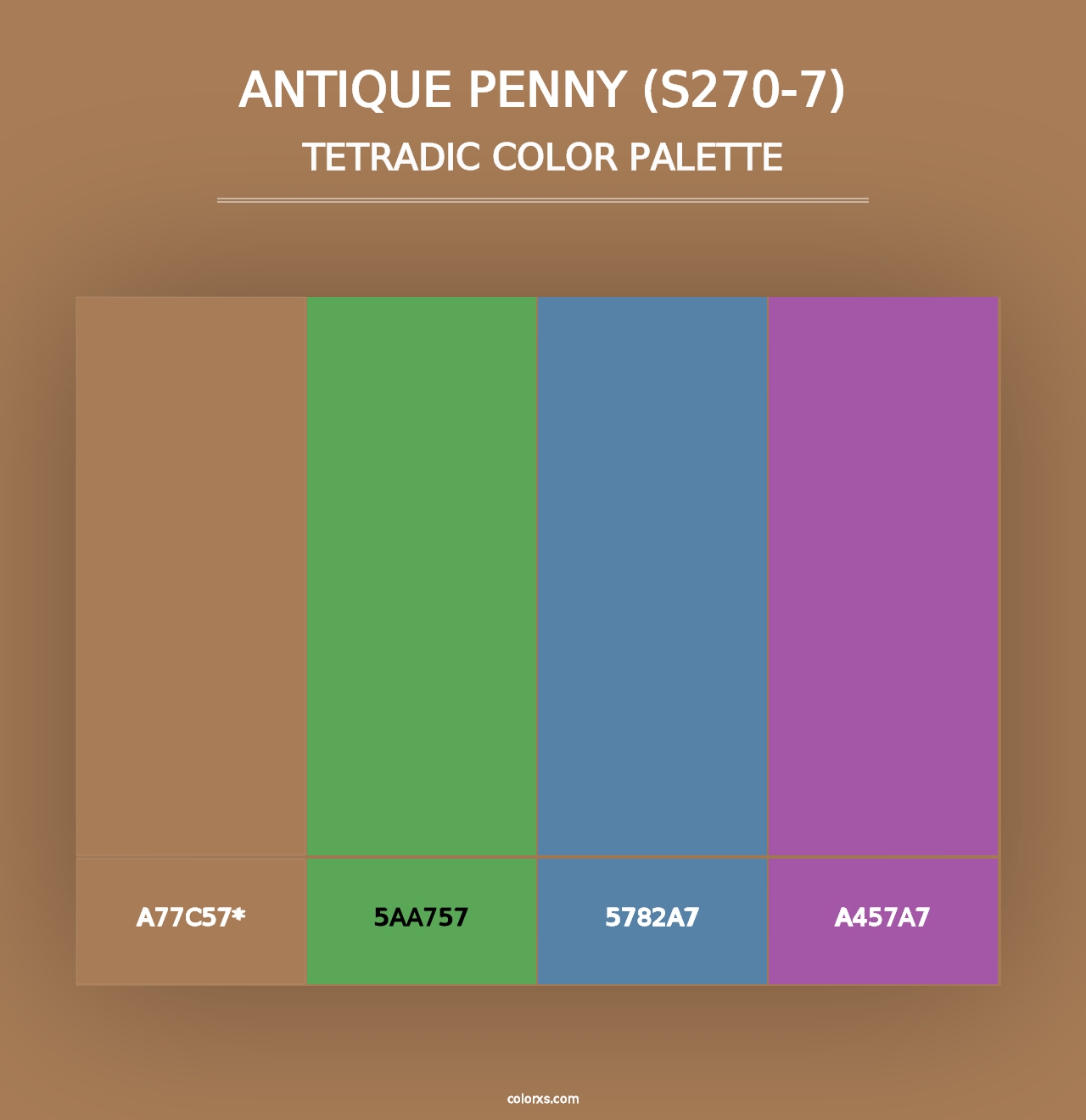 Antique Penny (S270-7) - Tetradic Color Palette