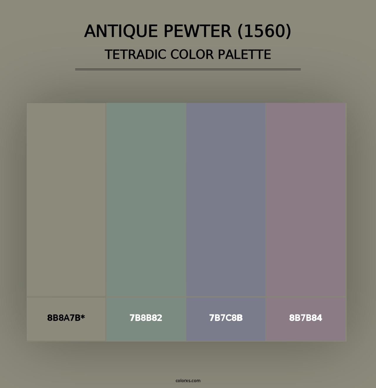 Antique Pewter (1560) - Tetradic Color Palette