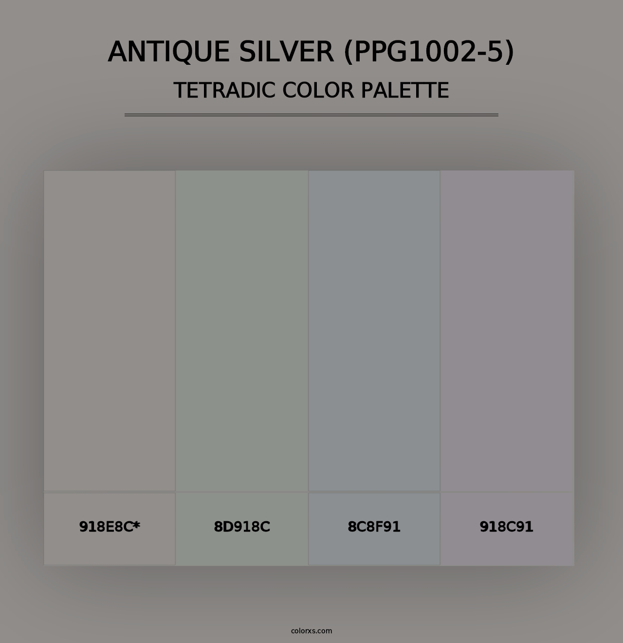 Antique Silver (PPG1002-5) - Tetradic Color Palette