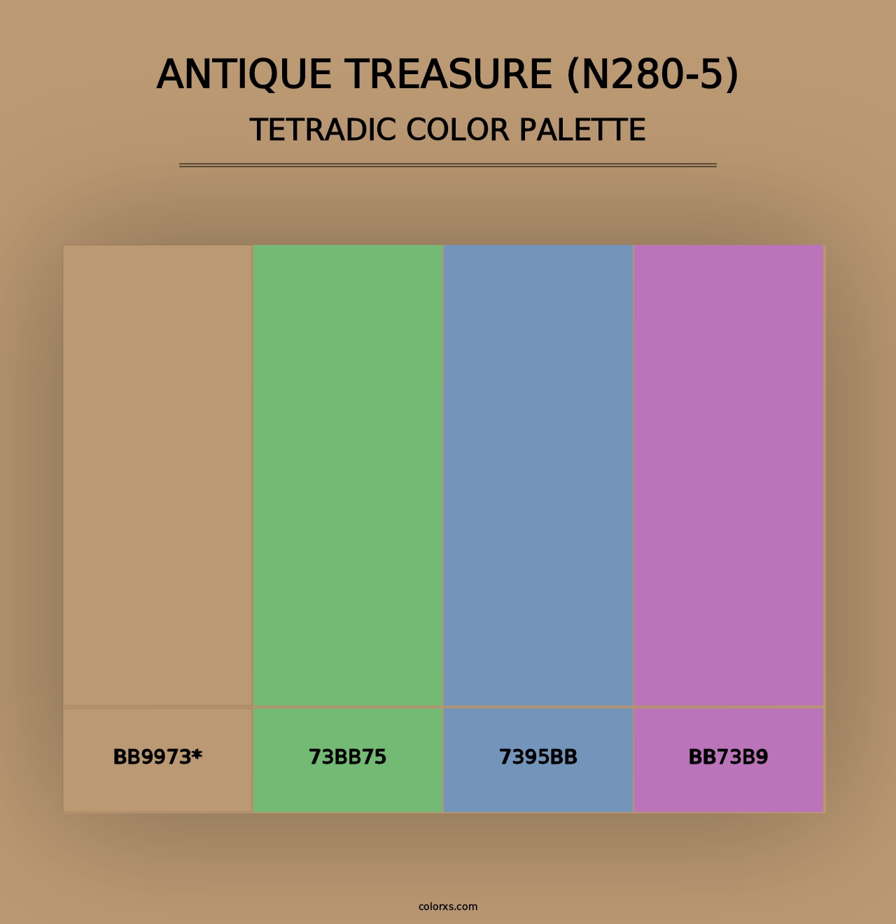 Antique Treasure (N280-5) - Tetradic Color Palette