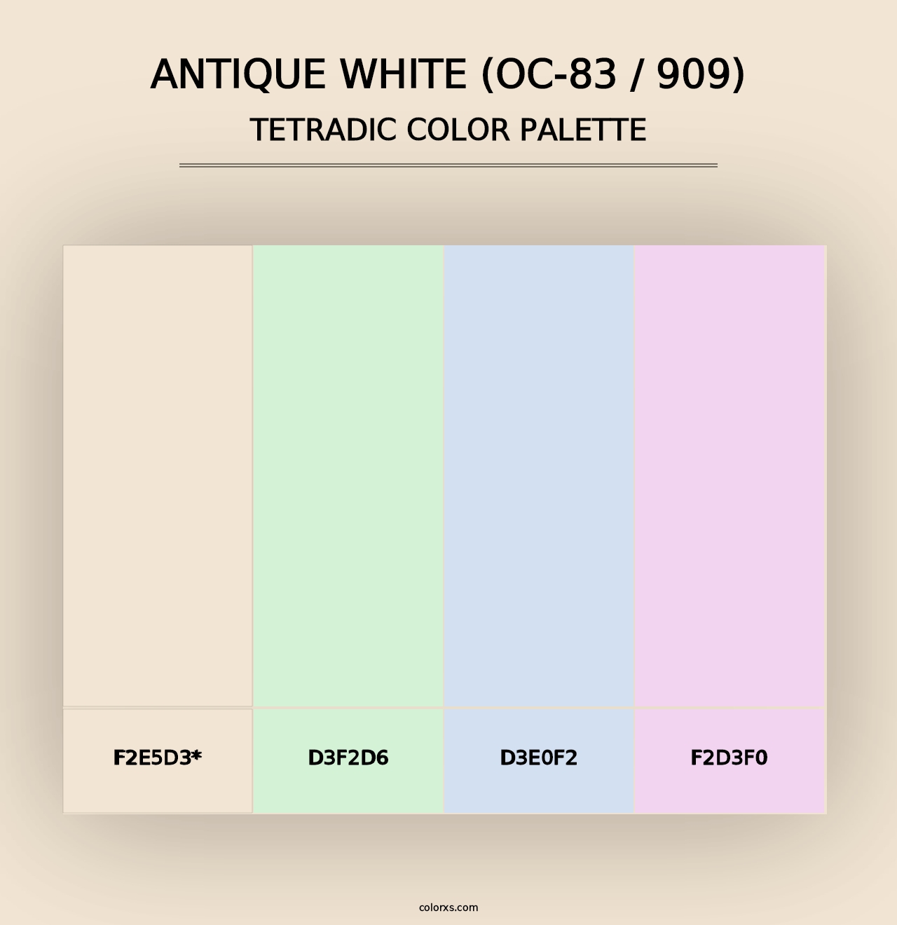 Antique White (OC-83 / 909) - Tetradic Color Palette