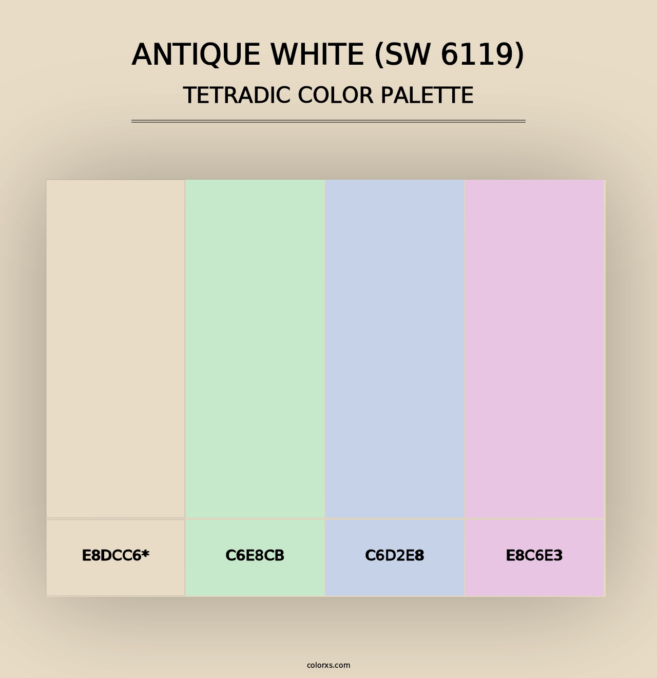 Antique White (SW 6119) - Tetradic Color Palette