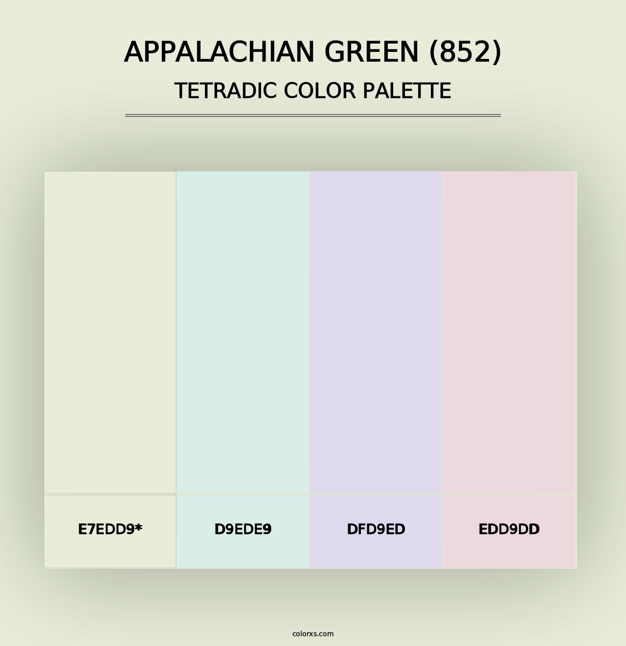 Appalachian Green (852) - Tetradic Color Palette