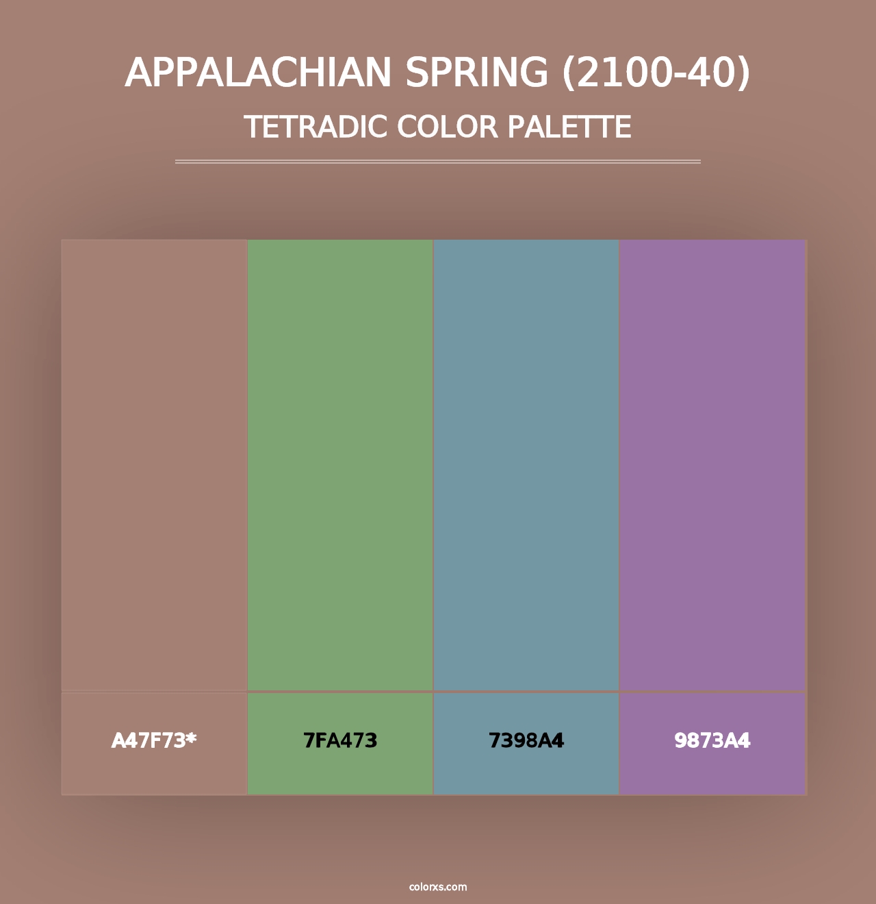 Appalachian Spring (2100-40) - Tetradic Color Palette