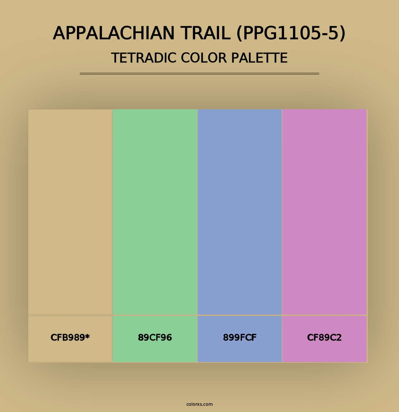 Appalachian Trail (PPG1105-5) - Tetradic Color Palette